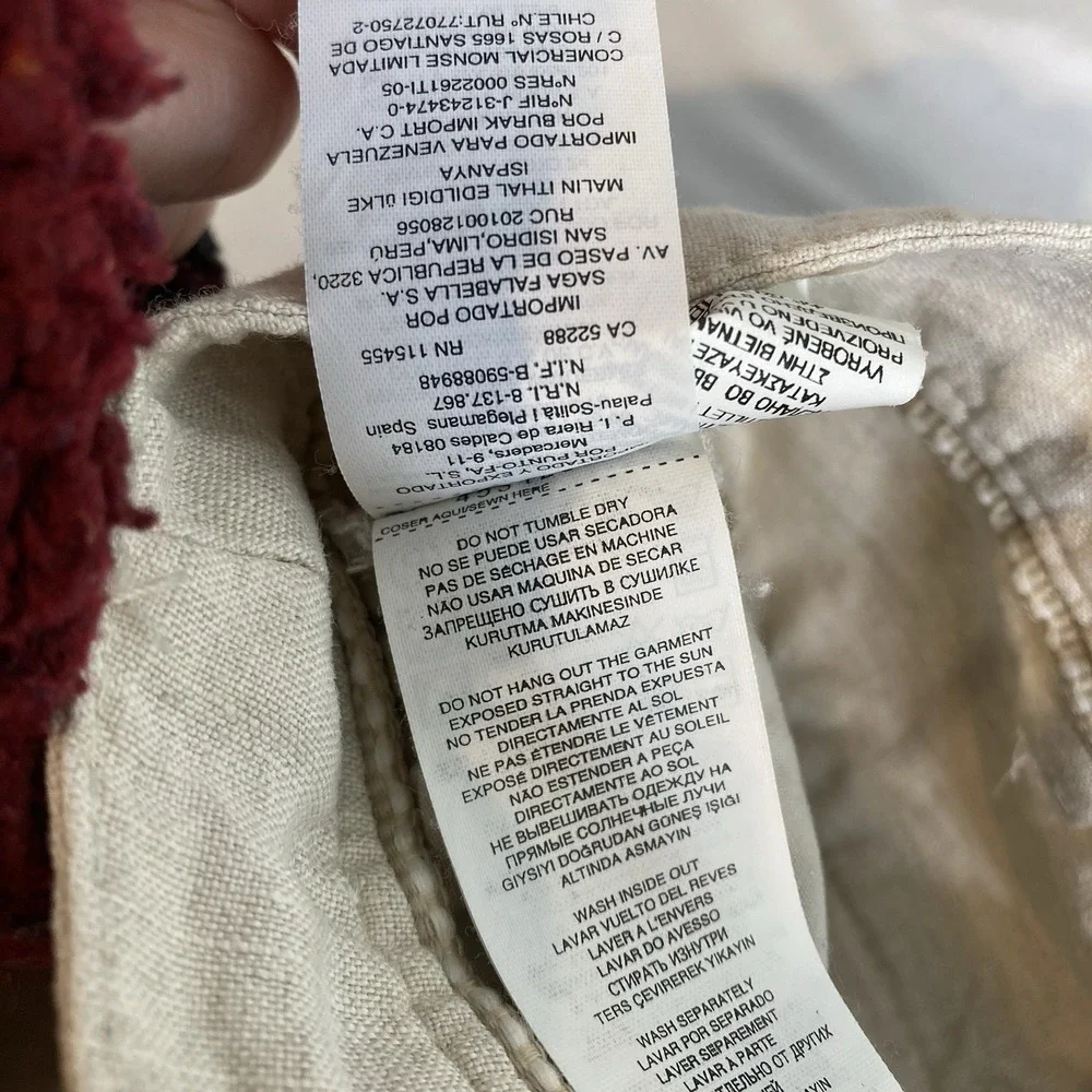 MANGO Women's Ivory Linen Pants Sz 14 Tapered Career Coastal Old Money Natural